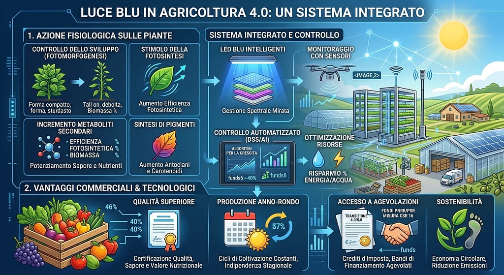 luce blu in agricoltura