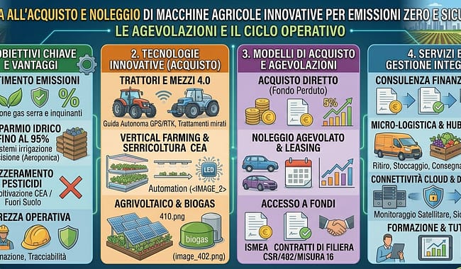 acquisto e noleggio trattori e macchine innovative per abbattimento delle emissioni e la sicurezza