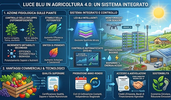 luce blu in agricoltura